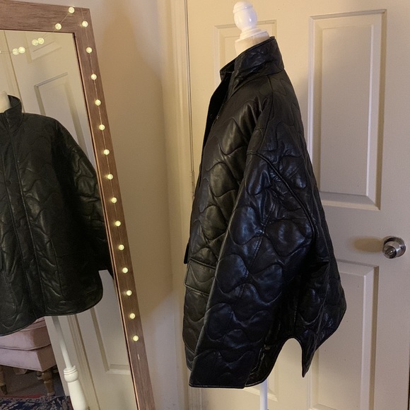 Lamarque Beruka Quilted Leather Jacket Coat Free People - Picture 9 of 17